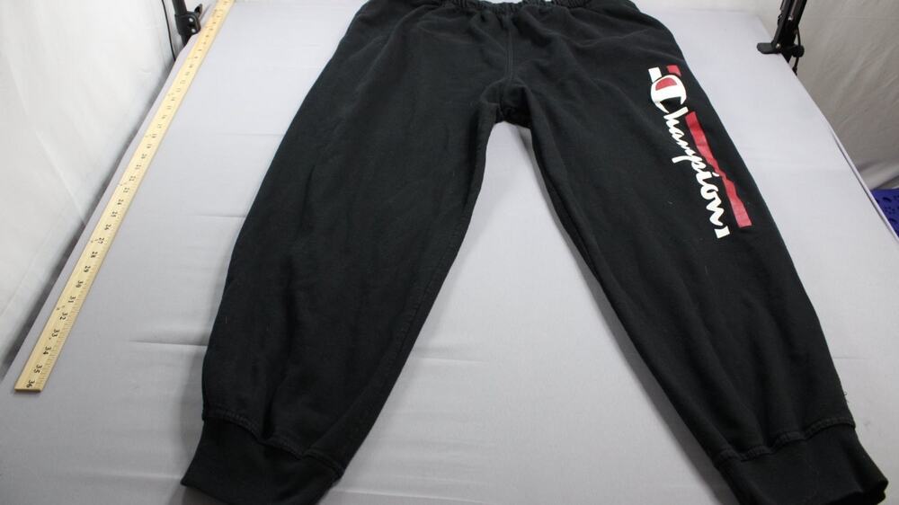 Champion Mens Sweatpants Authentic Athleticwear 2XL Black Cuffed Elastic Waist